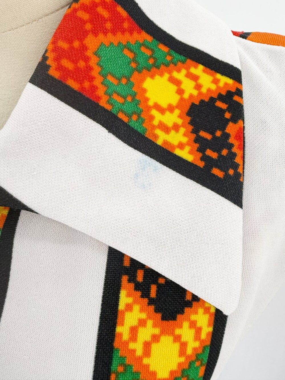 Vintage Jonathan Logan Dress Orange Green Aztec Boho Mini Mod 70s - Picture 2 of 12